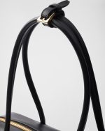 Large Re-Nylon and Leather Top-Handle Bag With Padlock - Image 7